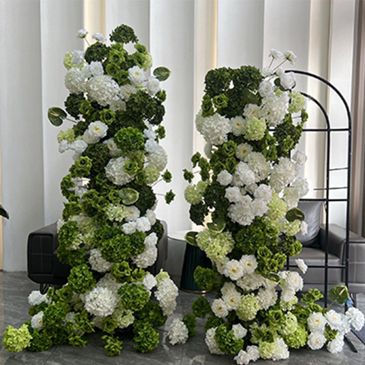 Green Faux Pillar Florals